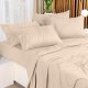 King Bed Sheets Set - 4 Piece Bedding - Brushed Microfiber - Shrinkage and Fade Resistant - Easy Care (King, Beige)